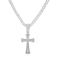 New Men Women Hip Hop Cross Pendant Necklace with 4mm Zircon Tennis Chain Iced out Bling Necklace HipHop Jewelry Fashion Gift