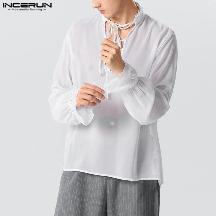 incerun-baju-pesta-วินเทจเรียบง่ายเรียบง่ายแบบผูกแขนยาวสำหรับผู้ชาย-สไตล์ตะวันตก