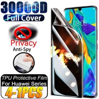 4-1PCS Privacy Hydrogel Film For Huawei P60 P30 P40 P50 P20 Pro Lite Anti-Spy Curved Screen Protector Mate40 30 20 Pro Not Glass Screen Protectors