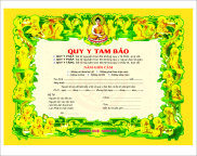 điệp quy y - tờ điêp quy y tam bảo