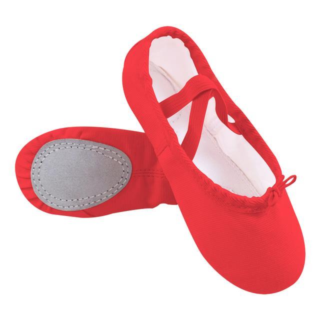 yukigaga-รองเท้าเต้นรำบัลเล่ต์ครูสอนรองเท้าแตะโยคะสำหรับเด็กผู้หญิงผ้าใบเด็กสีนู้ดสีชมพูแดงดำ