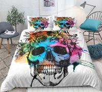 【hot】♀✖ Painted Print Set 3-piece Duvet set lifelike bedclothes with pillowcase bed home Textiles