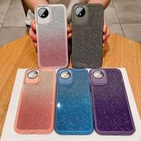 เคสกลิตเตอร์สี Y22 Y02A สำหรับ Vivo ผิวด้านโปร่งใส Y35 4G 2023 Bling Bling Gradient สีแวววาวป้องกันเลนส์กล้องป้องกันเต็มรูปแบบเคสโทรศัพท์ซิลิโคนนิ่มกันกระแทกฝาหลัง