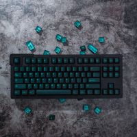 Cyan/BLUE PYGA Translucence Keycaps Cherry Profile DOUBLE SHOT Keycap For MX Switch Mechanical Keyboard 6168 980 75 87 Layouts