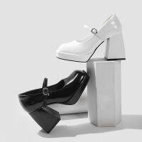 Fast Shipping Mary Zhen Shoes WomenS French High -Heeled Versatile Waterproof Platform Increases Jk Small Leather