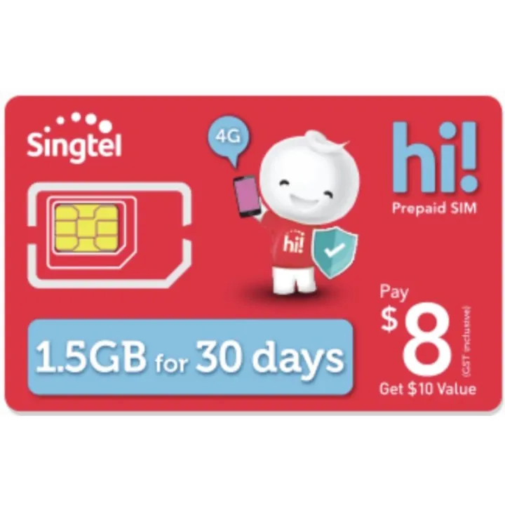 Singapore SIM Card SINGTEL Prepaid Telephone SIM card with Number Lazada