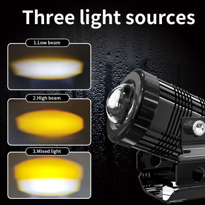 X6C 36W LED Motorcycle Work Light Dual Color HiLo Beam Spotlight Mini Lens Car Headlight DC 12V 24V Fog Lamp Yellow White