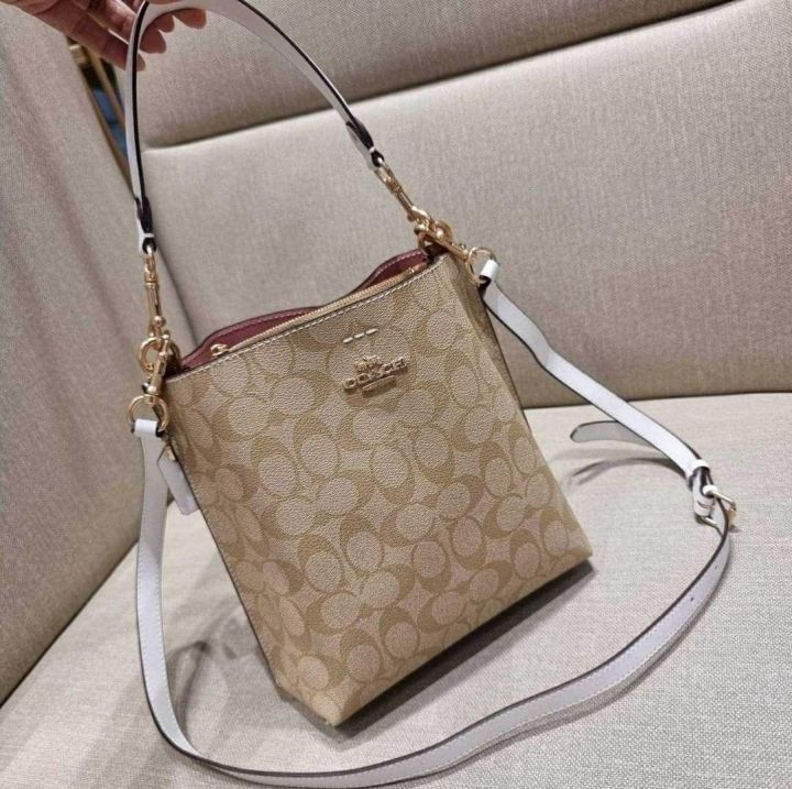 Coach CA582 Mollie Bucket Bag 22 In Signature Canvas In Gold/Brown