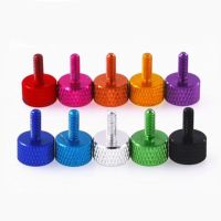 5pcs/lot M3 M4 m5 m6 colourful Aluminum Knurled Thumb Screw Round Flat Head DIY Computer Case Adjust Screw length 6mm to 20mm