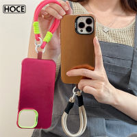 HOCE Fashion เคสโทรศัพท์ป้องกันเลนส์กล้องสีสันสดใสเคสสำหรับไอโฟน11 12 13 14 Pro Max พร้อมสายคล้องสั้นกันกระแทก