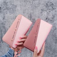 【Lanse store】Fashion Women  39;s Pu Leather Long Wallets Sequins Patchwork Glitter Wallet Coin Purse Female Girls Gifts Wholesale 2021