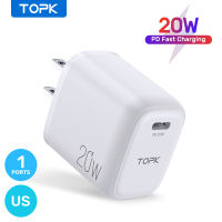 TOPK B110P PD 20Wที่ชาร์จแบตเตอรี่โทรศัพท์Type-Cชาร์จไฟเข้าเร็วพอร์ตChargerอะแดปเตอร์เดินทางแบบพกพาสำหรับiPhone 12 HUAWEI P40 Samsung