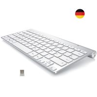 German QWERTZ Wireless Keyboard 2.4G Ultra Slim Deutsche Multimedia Keyboard Low Noise for Laptop Desktop Windows Smart TV