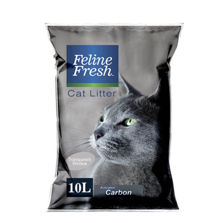 FELINE FRESH (10L) BENTONITE CARBON CAT LITTER CLUMPING Less Odor