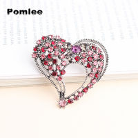 Pomlee Rhinestone เข็มกลัดหัวใจสำหรับผู้หญิงหวาน Peartl Rose สี Pin แฟชั่นวินเทจเข็มกลัดเครื่องประดับแฟชั่น New