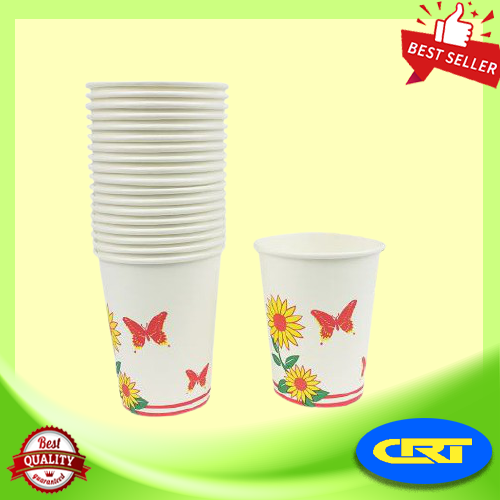 20pcs 7oz Disposable Sun Flower Paper Cold Cup / white Paper Cup ...