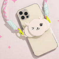 【พร้อมส่ง】ที่ยึดคลิปกระจกกรอบหลังมือถือลายการ์ตูนในแนวทแยงสายคล้องคอแบบห้อยป้องกันการสูญหาย