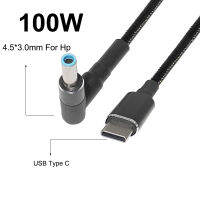 1.8M 100W USB C to 4.5x3.0mm Dc Plug Converter USB Type C Laptop Power Adapter Cable for Hp Elitebook Folio Spectre Pavilion