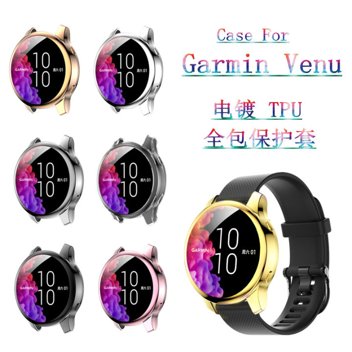 เหมาะสำหรับ-jiaming-garmin-venu-ชุบ-tpu-เคสนาฬิกาแบบรวมทุกอย่าง-venu-เคสป้องกันนาฬิกาหน้าจอ