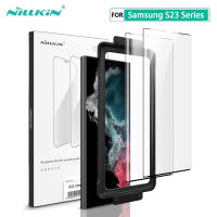 Nillkin ฟิล์มพลาสติกติดกาวแบบเต็มแผ่น,ฟิล์มพลาสติกฟิล์มสำหรับ Samsung Galaxy S23 Ultra ปกป้องหน้าจอวัสดุ PMMA แบบโค้งพิเศษ2ชิ้นฟิล์มพลาสติกป้องกันการระเบิด Samsung S23 Plus