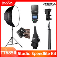 Godox TT685II TT685 II TT685 Mark II Speedlite Studio Flash with 80cm Octagon Umbrella Softbox + X2 Trigger + 200cm Light stand Umbrella + Hot Shoe Bracket Kit