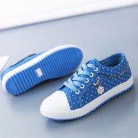 【ขายร้อน】รองเท้าผู้หญิงเกาหลี Light Blue pokedot รองเท้ากีฬาขนาด35-40❤️ ️