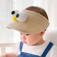 MAHIMO หมวกกันแดดปีกกว้างพับได้น่ารักน่ารักหมวกป้องกัน UV หมวกชายหาดหมวกว่างเปล่าหมวกฟางเด็กเด็กกระบังแสงหมวกสไตล์เกาหลี