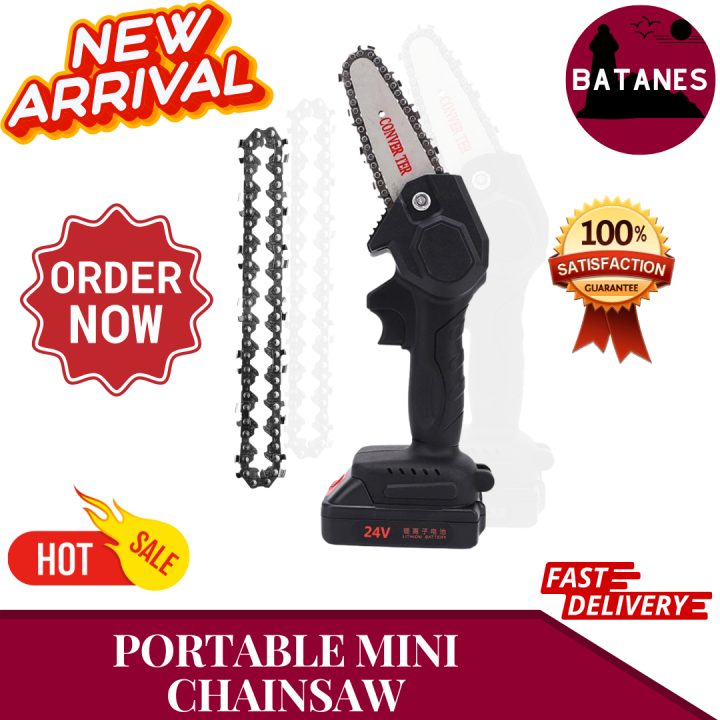 Mini Chainsaw 4Inch Cordless Electric Portable Chainsaw 24V Cordless