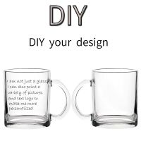 DIY Custom 11OZ Handle Transparent Glass Printed Photo Picture Image Logo Text Water Cup Coffee Milk Mug Personalized Gift