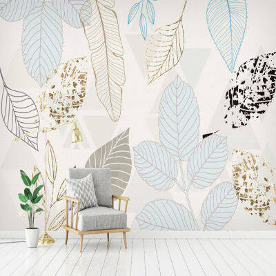 [hot]Custom Mural Wallpaper Modern 3D Hand Painted Watercolor Leaf Mural Living Room Bedroom TV Background Wall Paper Wall Painting