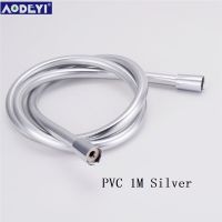 PVC High Pressure Silver &amp; Black PVC Smooth Shower Hose For Bath Handheld Shower Head Flexible Shower Hose Free Shipping 11-088