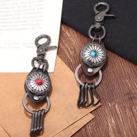 [COD] Nimei creative new ethnic style turquoise cloth buckle leather ancient inlaid cowhide