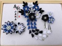 New Japanese Style Hairpin Black Blue White Hair Accessories Hanfu Kimono Yukata Classical Photography Accessories Headdress