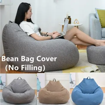 Large Small Lazy Sofas Cover Chairs Without Filler Linen Cloth Lounger Seat Bean  Bag Pouf Puff Couch Tatami Living Room