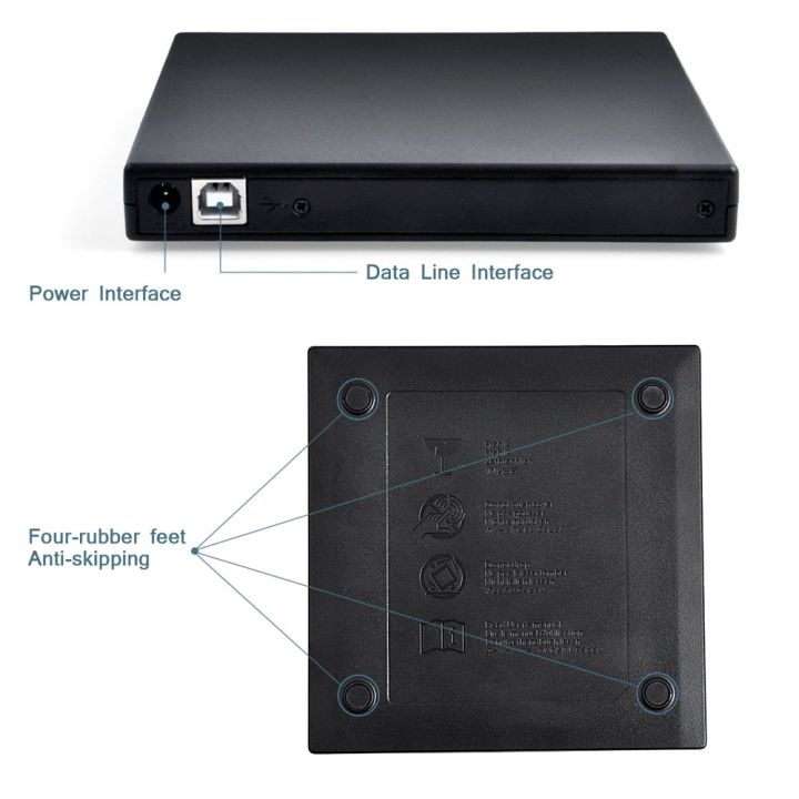 ไดรฟ์ดีวีดี-ไดรฟ์dvd-dvd-rom-แบบพกพา-รองรับช่องเสียบ-usb2-0-น้ำหนักเบา-สำหรับ-แบบพกพา