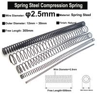 1Pc Wire Diameter φ2.5mm Spring Steel Compression Spring Free Length 305mm OD 12mm 30mm Ultra Long Pressure Spring