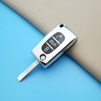 ✸☢ TPU Folding Style Remote Control Key Cover Case For Peugeot 107 207 307 308 407 607 S For Citroen C2 C3 C4 C5 C6 Car Accessorie