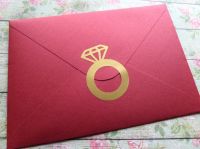 [COD] 20 Piece/Set Metallic Gold Stickers Engagement Wedding Invitation Decals LC326