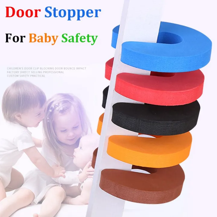 4PCS Door Stopper Soft Foam Door Stopper Baby Kids Safety Guard Finger Protector Home Kitchen Bedroom Security Door Clip