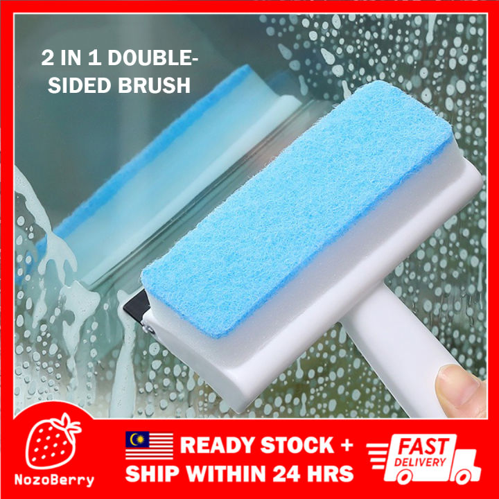 Double-sided Bathroom Cleaning Tool, Mirror Cleaning Brush, Window