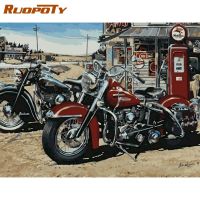 RUOPOTY Paint By Numbers Kits For s Children 40x50cm Frame Motorcycle Landscape Oil Picture By Number Home Decor Art Photo