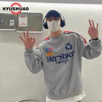 KYUSHUAD เสื้อสเวตเชิ้ตผู้ชายคอกลมใหม่เสื้อตัวหลวมแขนยาวเสื้อยืดลำลองเสื้อกีฬาผ้าฝ้ายใส่สบาย