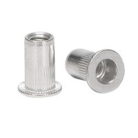 M5 Aluminum Flat Head Rivet Nut Insert Nuts Silver Tone 20Pcs