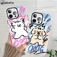 AKABEILA เคสโทรศัพท์ดีไซน์ภาพวาดเลเซอร์รูปสุนัขการ์ตูนสำหรับ IPhone 14 13 12 11 Pro Max 6 7 8 Plus X XR XS Max SE 2020คลุมทั้งหมดเคสชาร์จไร้สายโทรศัพท์กันกระแทก