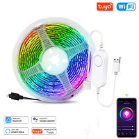 Tuya WIFI USB LED Strip 5050 RGB Changeable LED Background Lighting Night Light 5V 1M-4M Flexible Light for Alexa