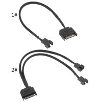 SATA 15 Pin to 1/2 Cooling Fan Interface 3 Pin/4 Pin Laptop Motherboard CPU Fan Extension Cable Adapter Cable Connectors