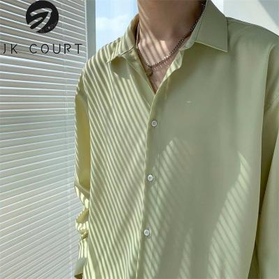 JK Court ชุดชุดเสื้อคลุมกันแดดเสื้อเชิ้ตผ้าไหมน้ำแข็ง2032สำหรับผู้ชายทรงหลวมเสื้อสุดหล่ออินเทรนด์แบบเกาหลี