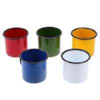 5pcs Multi-functional Enamel Mugs Vintage Small Wine Cups (Assorted Color)