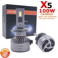 (Premium car) H7 H11 H1รถ LED ไฟหน้าหลอดไฟ100W X5ไฟตัดหมอก Canbus 6000K H1 H4 H7 H11 9005 9006 LED LED ไฟหน้า