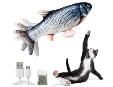 Electric Flopping Fish 10.5, Moving Cat Kicker Fish Toy, Realistic Floppy Fish  Dog Toy, Wiggle Fish Catnip Toys, Motion Kitten Toy, Plush Interactive Cat  Toys, Fun Toy for Cat Exercise 